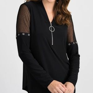 Black Top with Mesh Sleeves